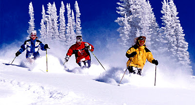 Skiing on snow