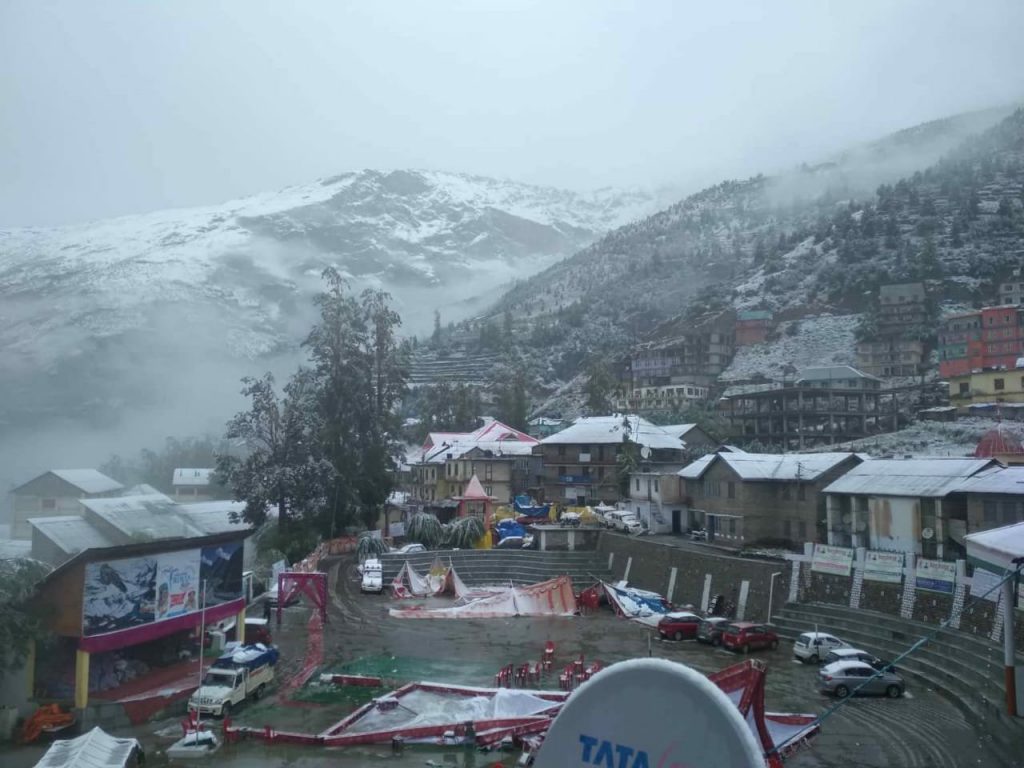 Keylong in Lahaul after snowfall