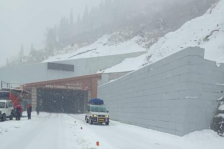 Atal tunnel after snowfall