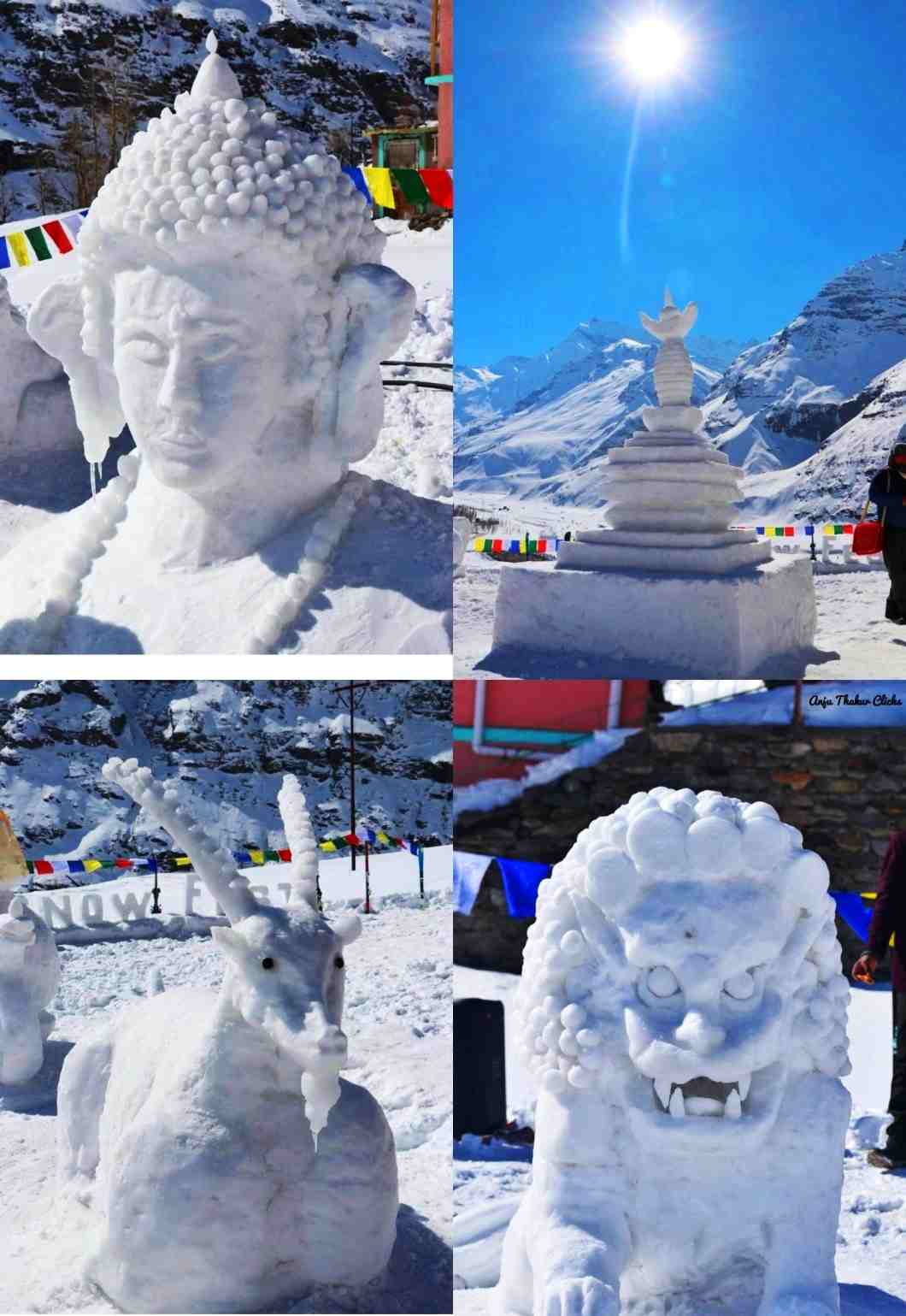 Snow Sculptures at Snow Festival Lahaul